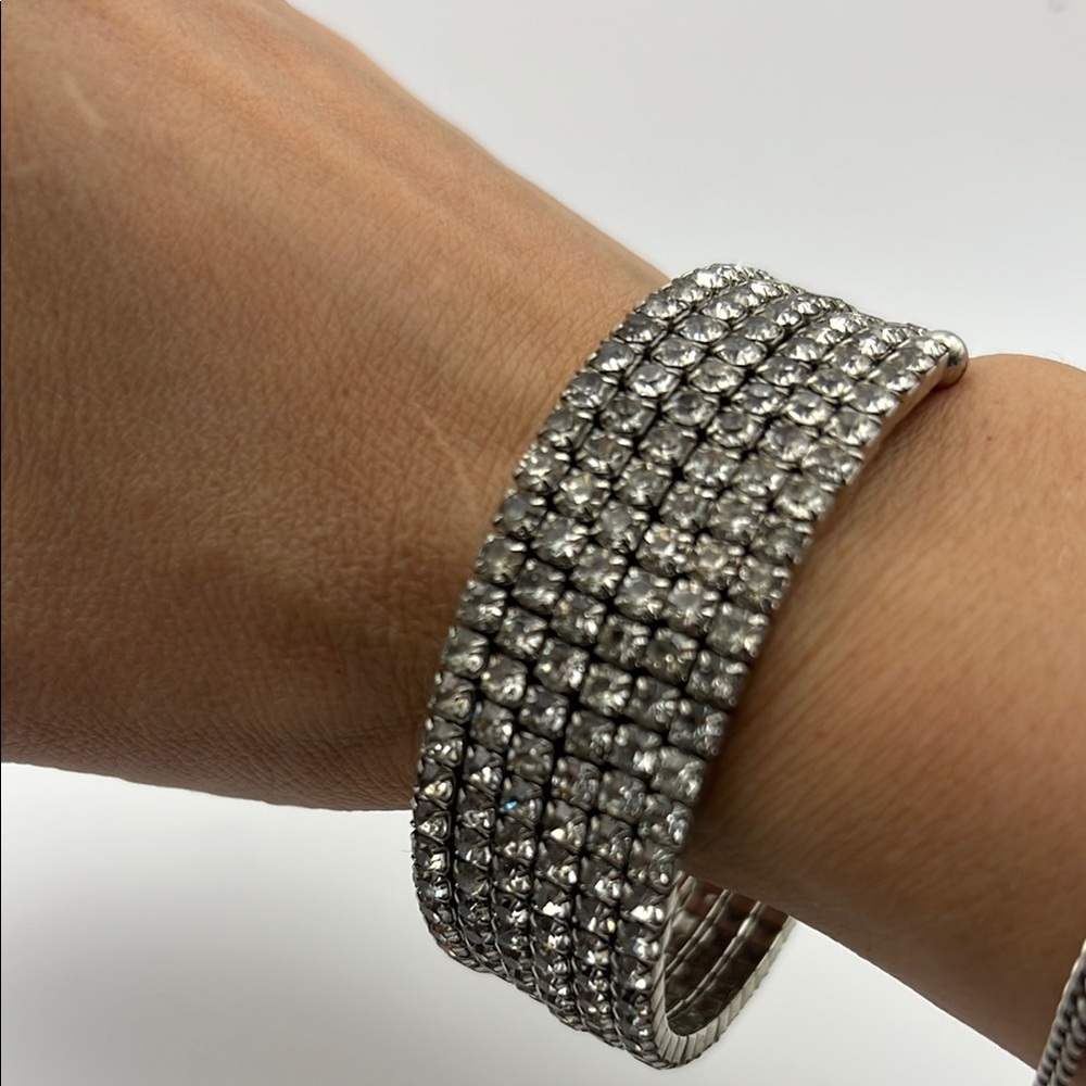 Elegant Silver Rhinestone Bracelet